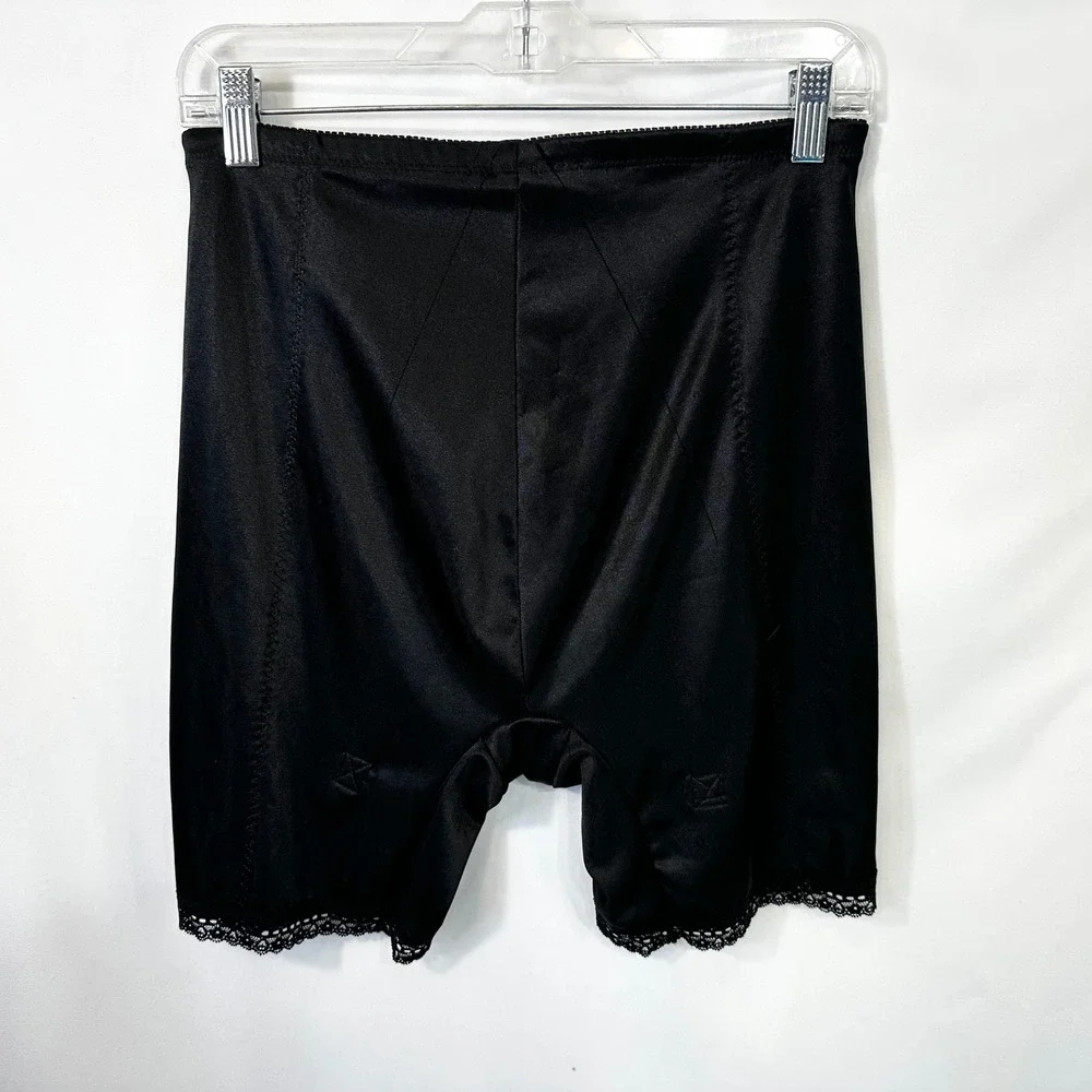 Shapewear Shorts XXL Control Shorts Style 826‎ Black Lace Trim Satin Tummy 701